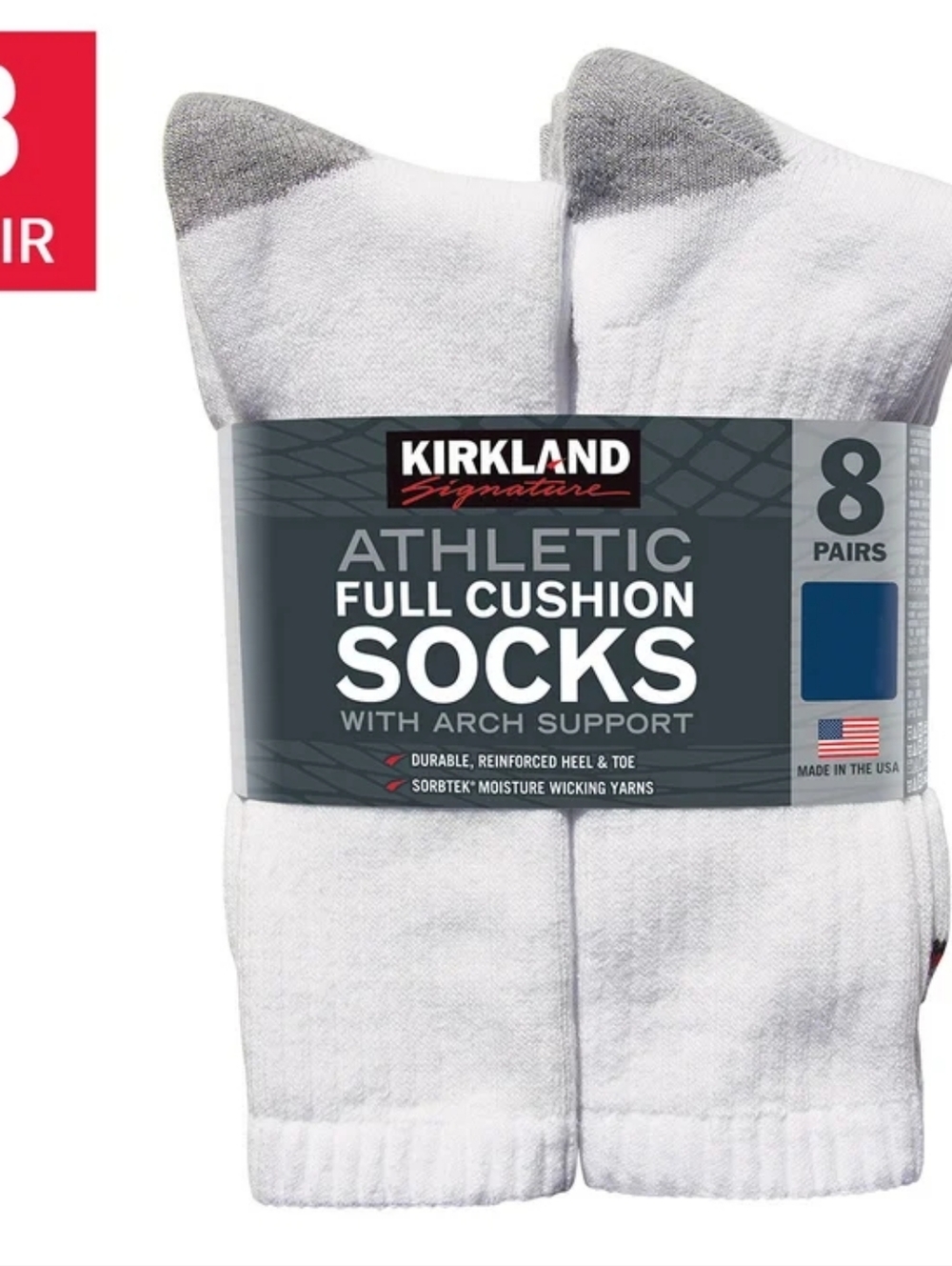 Kirkland Signature Men's Athletic Sock, 8-pair